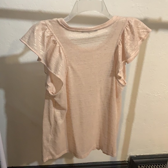 Never worn BR shimmer tee (sz M) ruffled sleeves - Picture 2 of 6